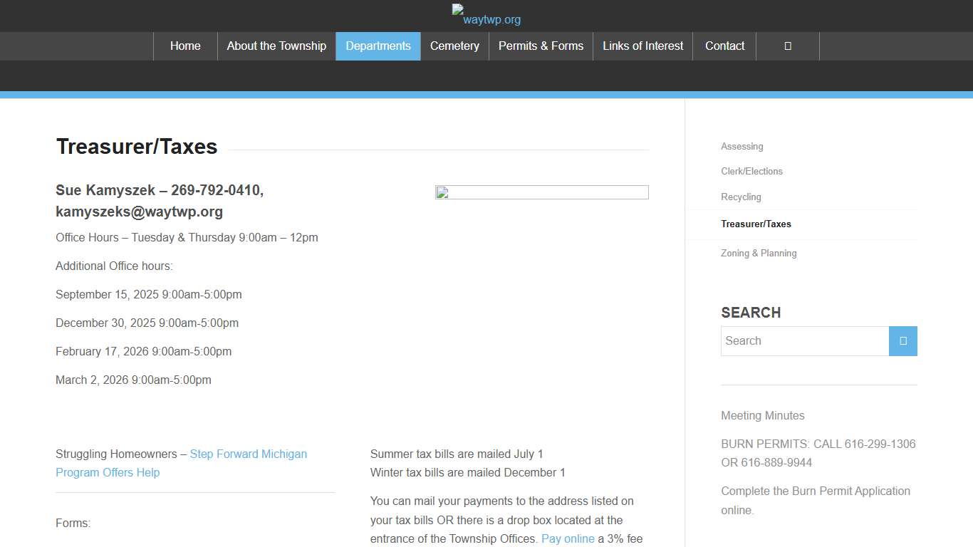 Treasurer/Taxes – waytwp.org