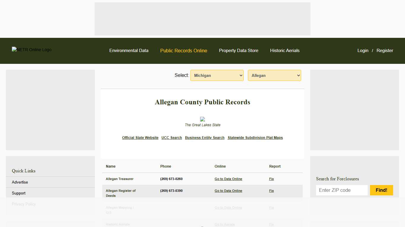 NETR Online • Allegan • Allegan Public Records, Search Allegan Records, Allegan Property Tax, Michigan Property Search, Michigan Assessor
