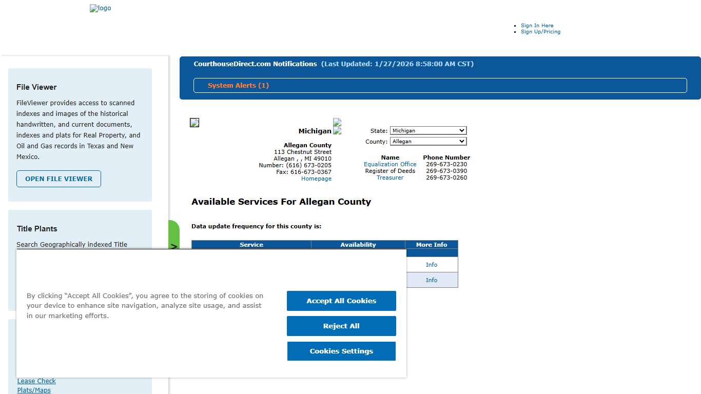 Search Allegan County Public Property Records Online CourthouseDirect.com